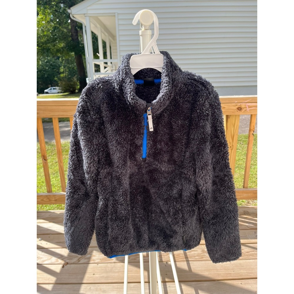 ZeroXposur Kids Sherpa Fleece Quarter Zip Pullover Gray Blue Size 6/7